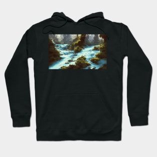 Fantasy Mountain River Landscape Hoodie